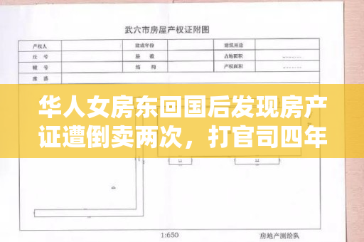 华人女房东回国后发现房产证遭倒卖两次，打官司四年无果，面临失去房产的风险！