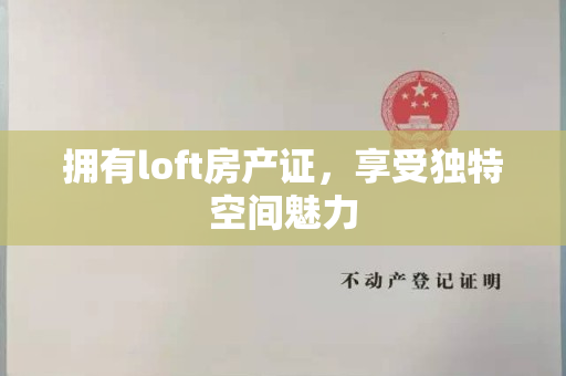 拥有loft房产证，享受独特空间魅力