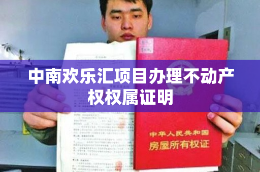 中南欢乐汇项目办理不动产权权属证明